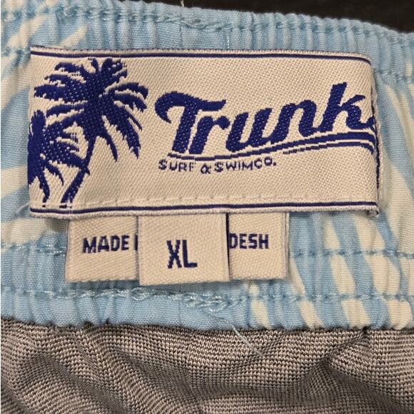 Trunks Mens Swim Shorts Blue White Tropical XL - Picture 5 of 8